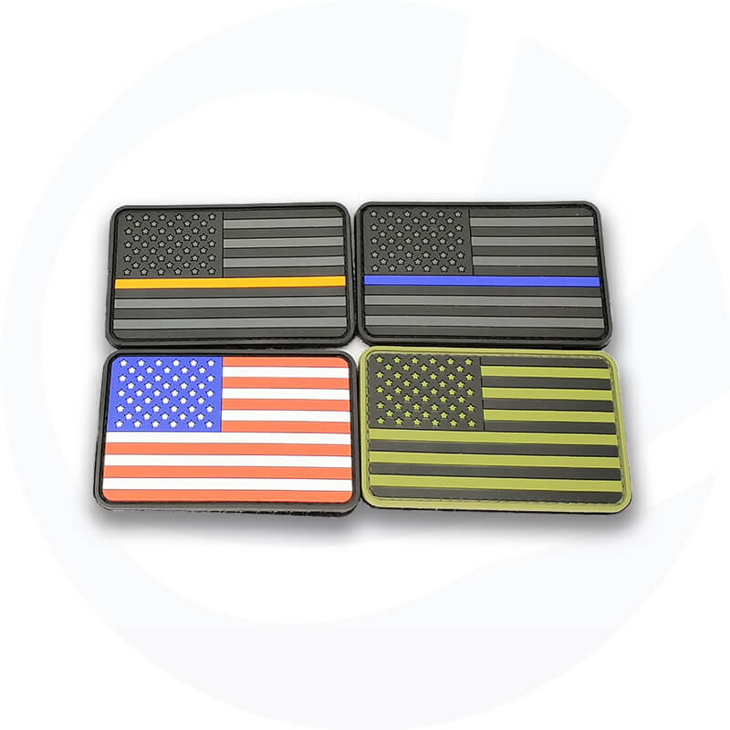 Smash Blueberry Golden Pvc US Flag Patch